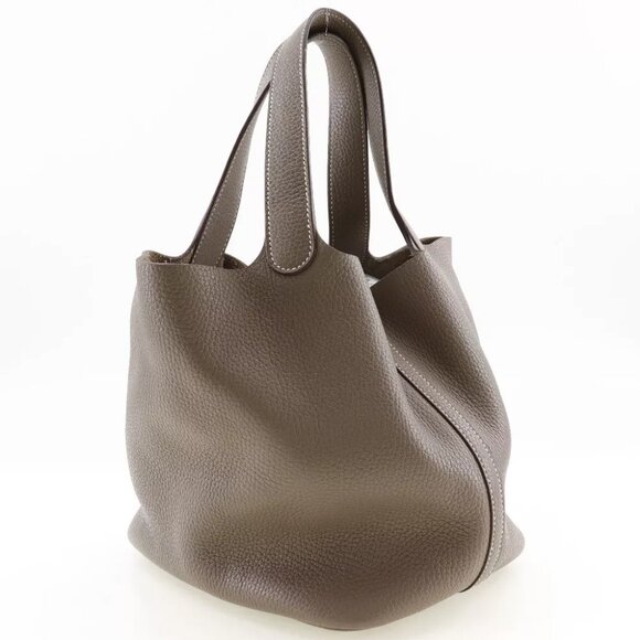 HERMES Picotin LockMM Handbag Etope SilverHardware Taurillon Clemence Women - Picture 9 of 12